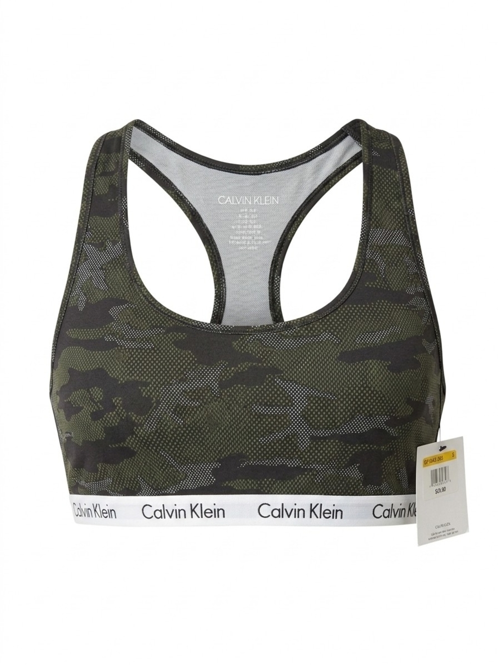 Calvin Klein Olive Green Camo Racerback Sports Bra